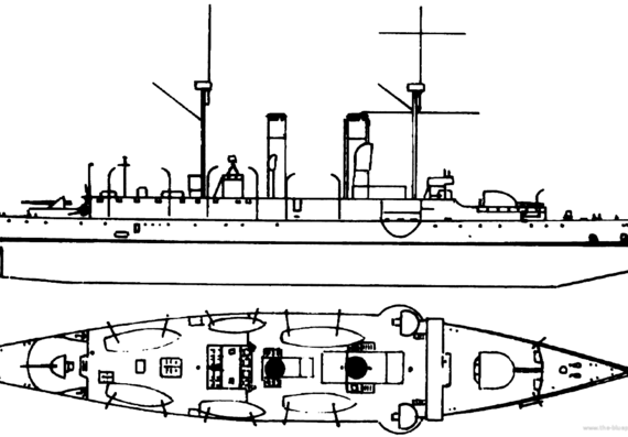 Крейсер Hr.Ms. Sumatra 1891 [Protected Cruiser] - чертежи, габариты, рисунки